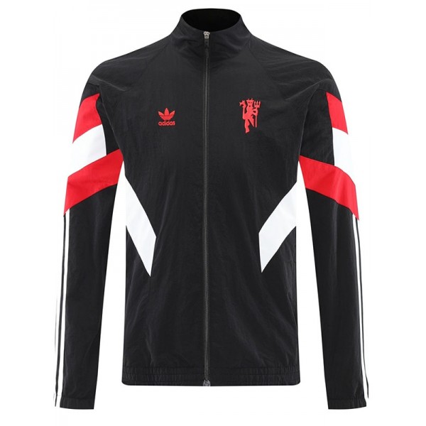 Manchester united veste coupe-vent survêtement noir d'entraînement homme 2025-2026